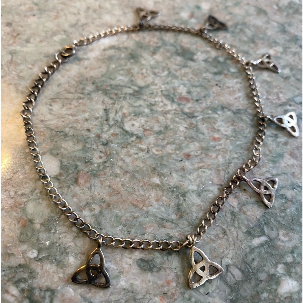 Celtic .925 Trinity Knot Charm Bracelet/Anklet (Marked)